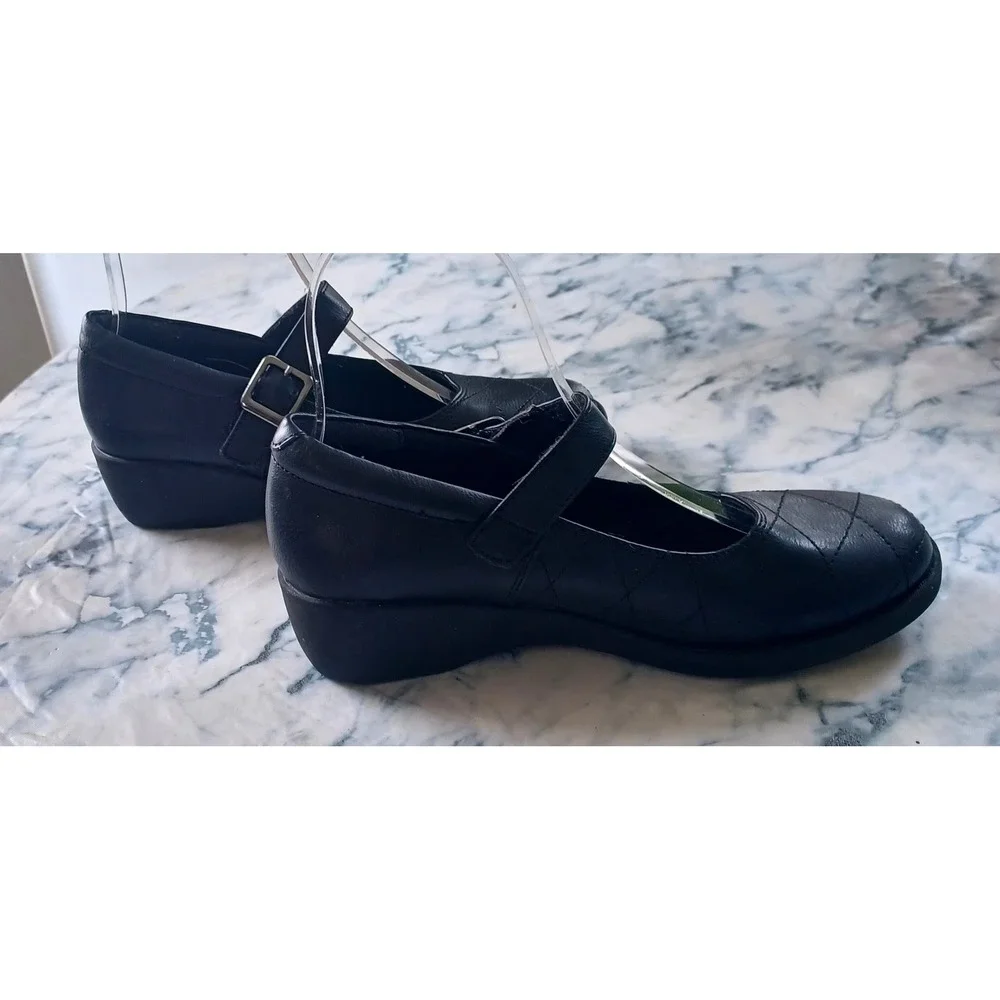 Rachel Shoes Mary Jane Girls Size 4 Black Quilted Buckle Strap Dress‎ Shoes